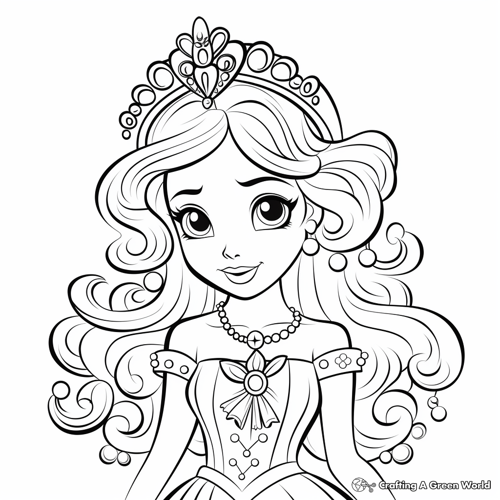 Easy Princess Coloring Pages for Girls 4