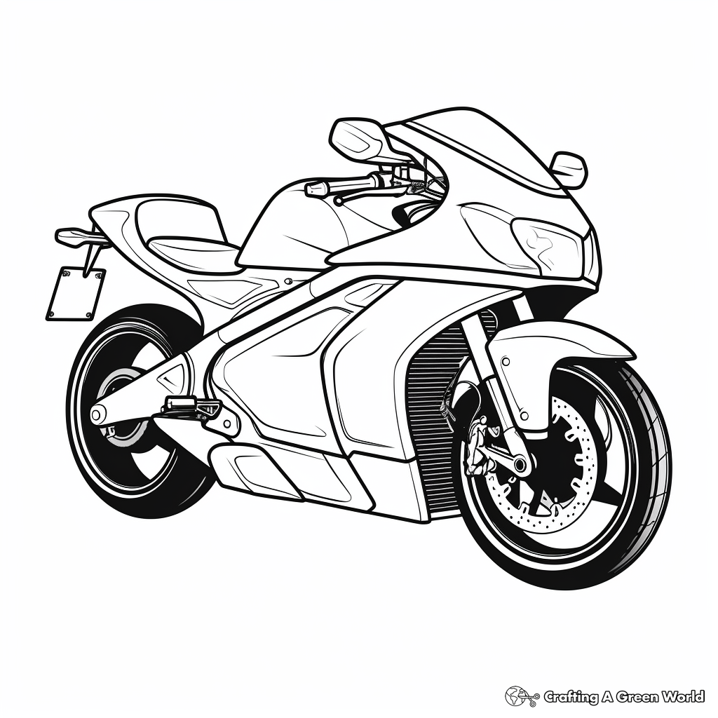 Easy Printable Modern Electric Motorcycle Coloring Pages 2