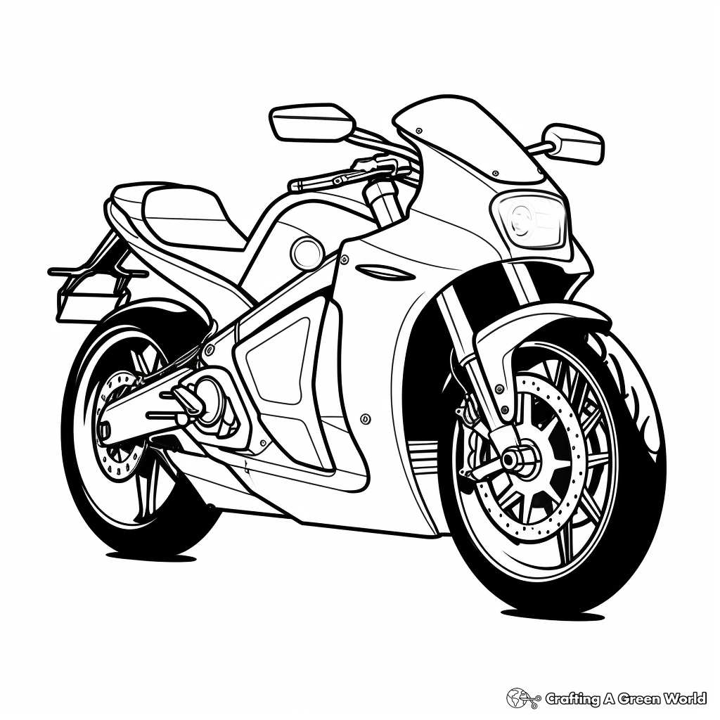Easy Printable Modern Electric Motorcycle Coloring Pages 3