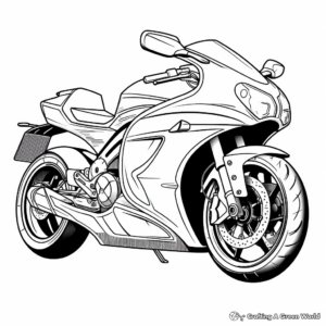 Easy Printable Modern Electric Motorcycle Coloring Pages 4