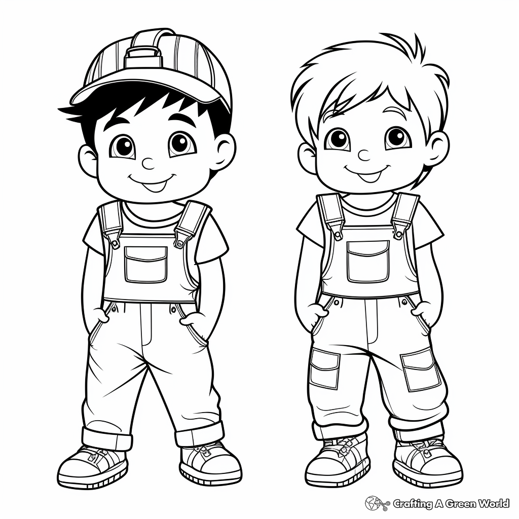 Easy Printable Overalls Coloring Pages for Children 1