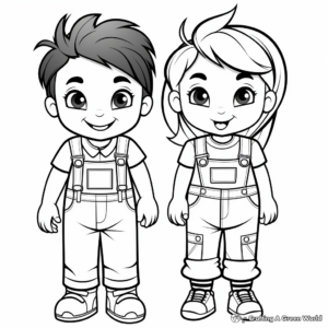 Easy Printable Overalls Coloring Pages for Children 3