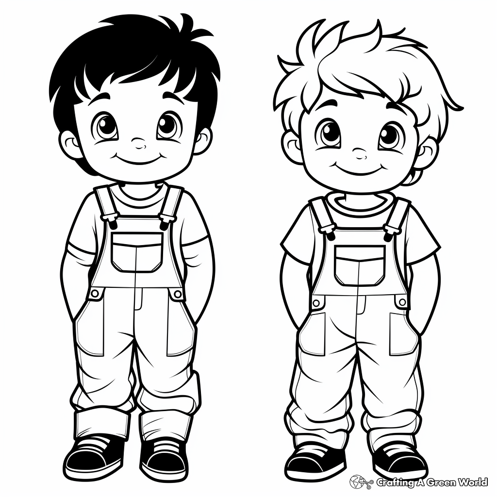 Easy Printable Overalls Coloring Pages for Children 4