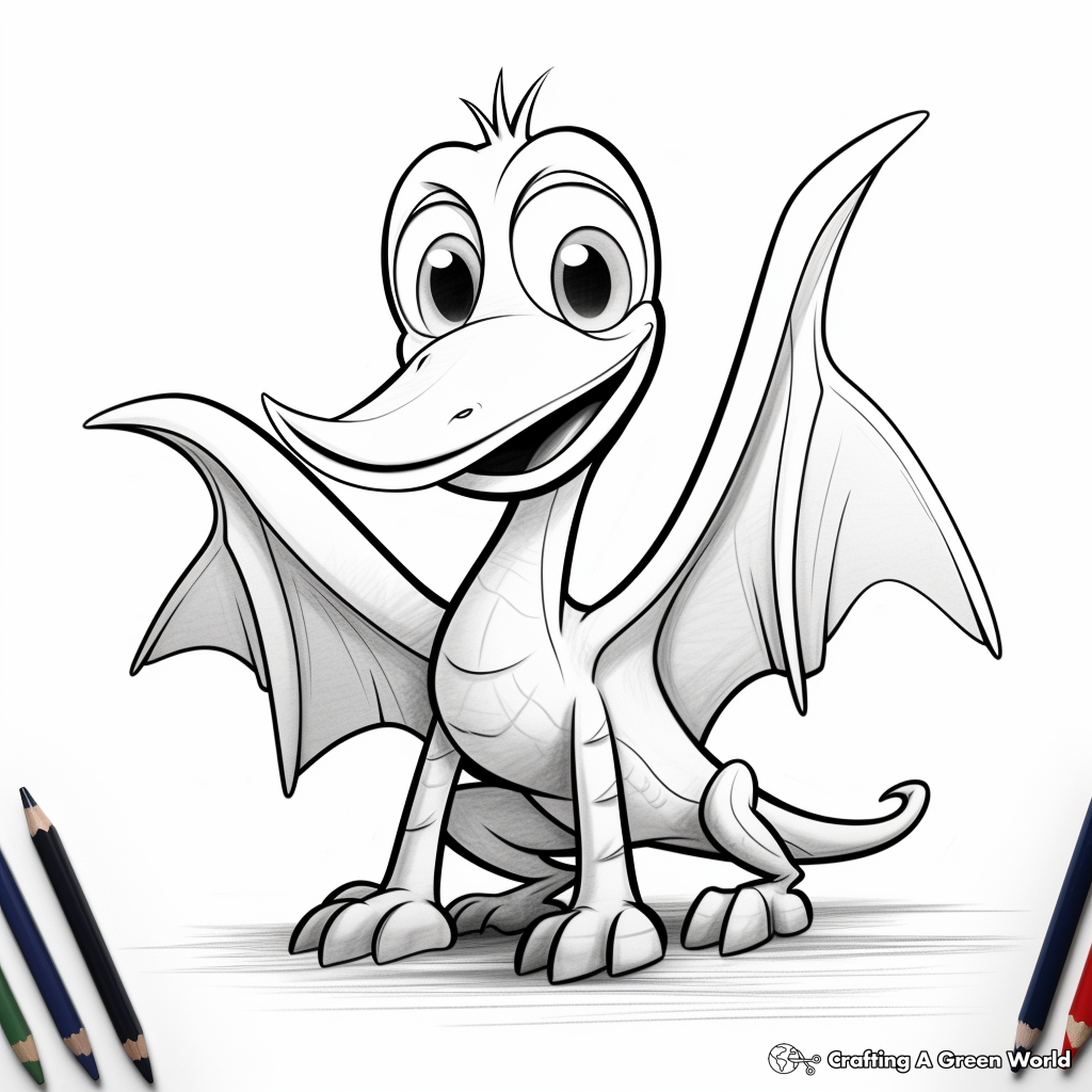 Easy Printable Pterodactyl Coloring Pages for Kids 1