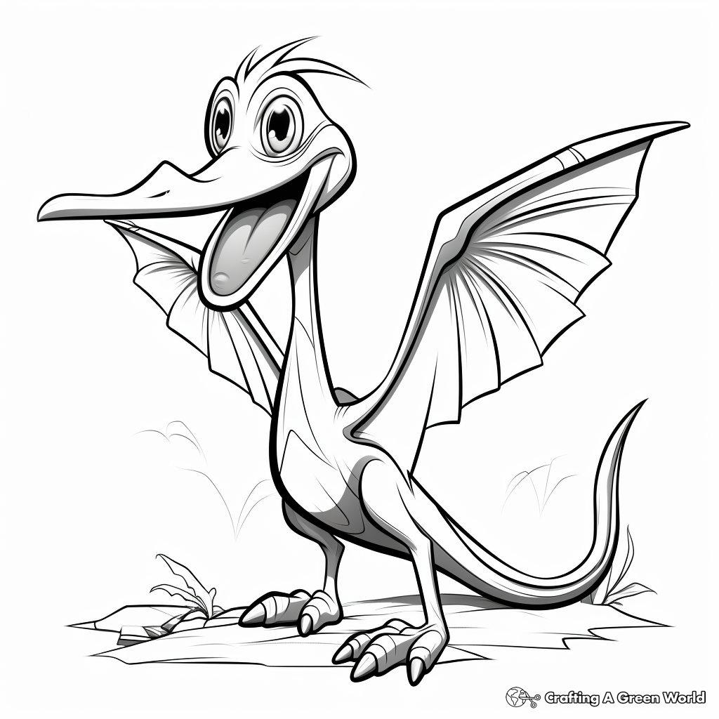 Easy Printable Pterodactyl Coloring Pages for Kids 2