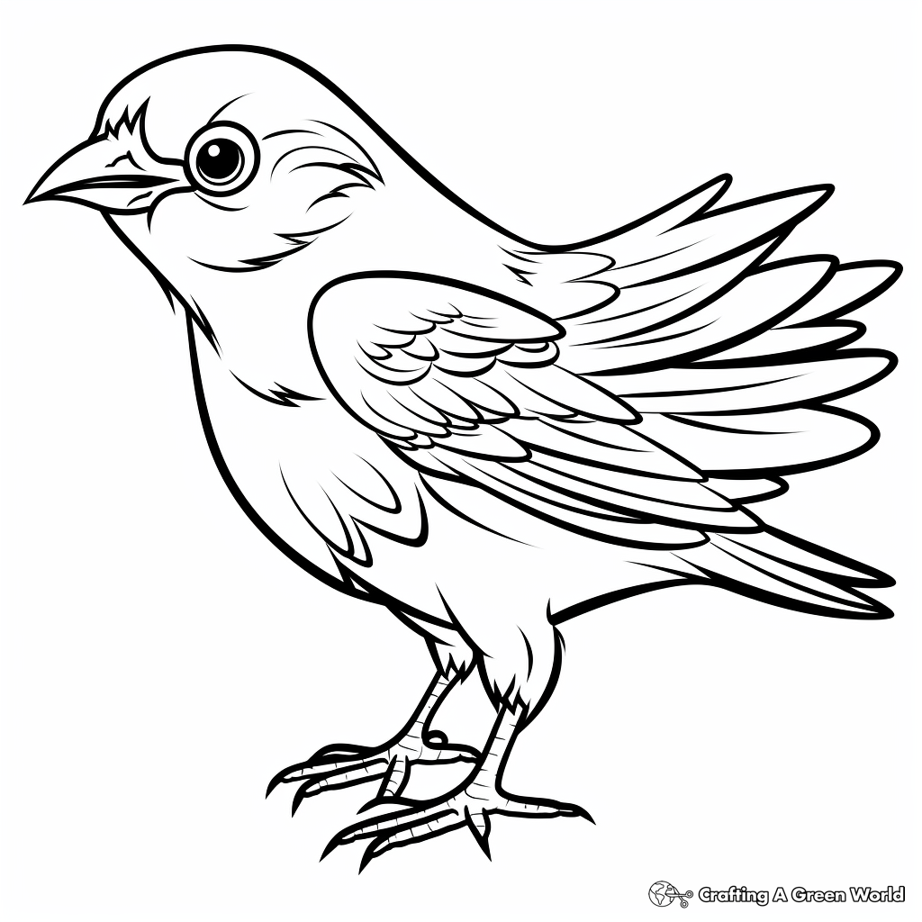 Easy Raven Coloring Pages for Beginners 4