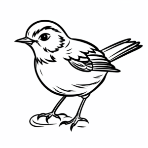 Easy Simple Mockingbird Coloring Pages for Beginners 1