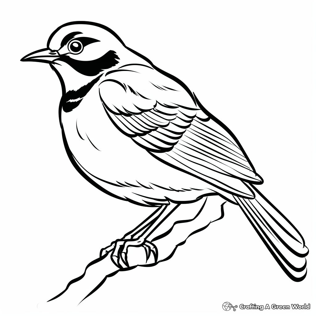 Easy Simple Mockingbird Coloring Pages for Beginners 2