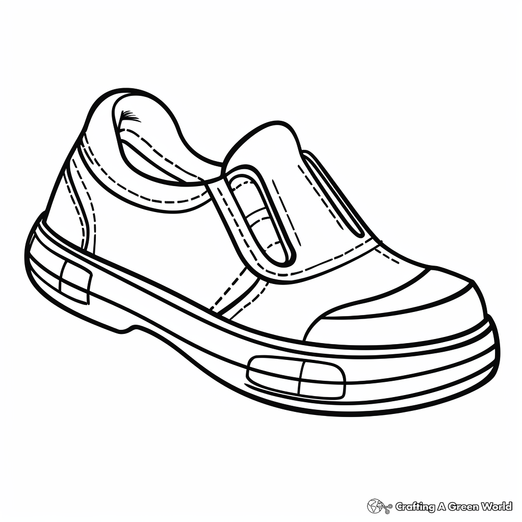 Easy Slip-On Shoe Coloring Worksheets for Toddlers 4