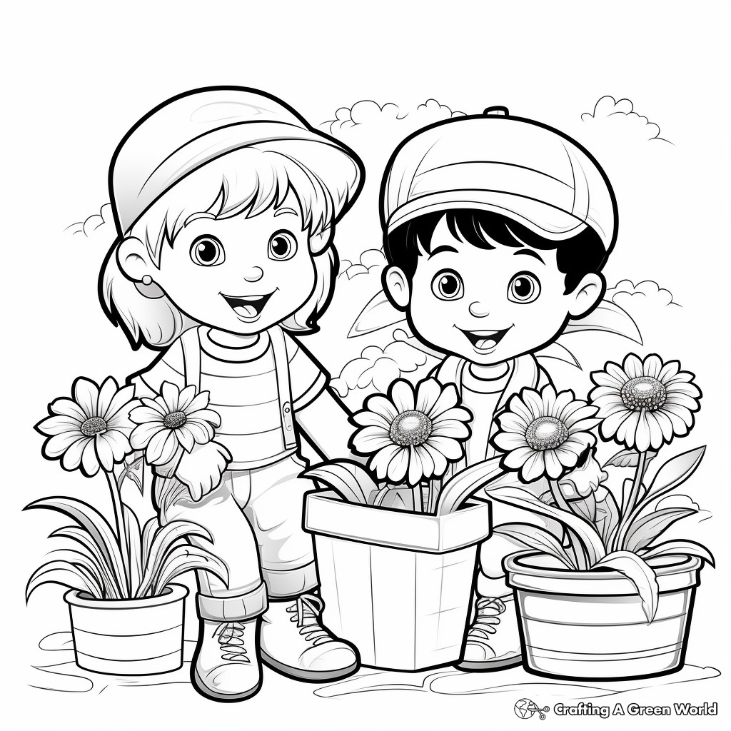 Easy Spring-themed ABC Coloring Pages for Preschool 1