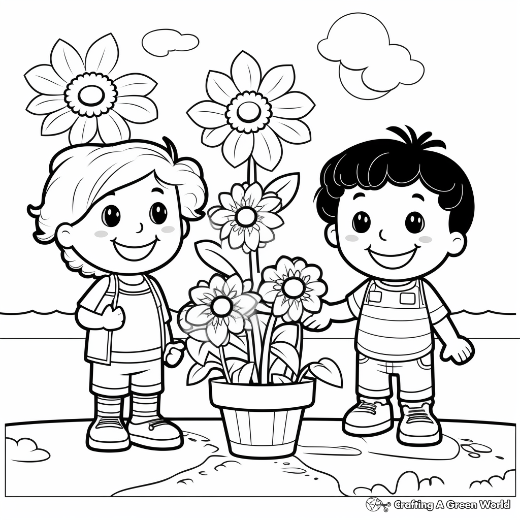 Easy Spring-themed ABC Coloring Pages for Preschool 2