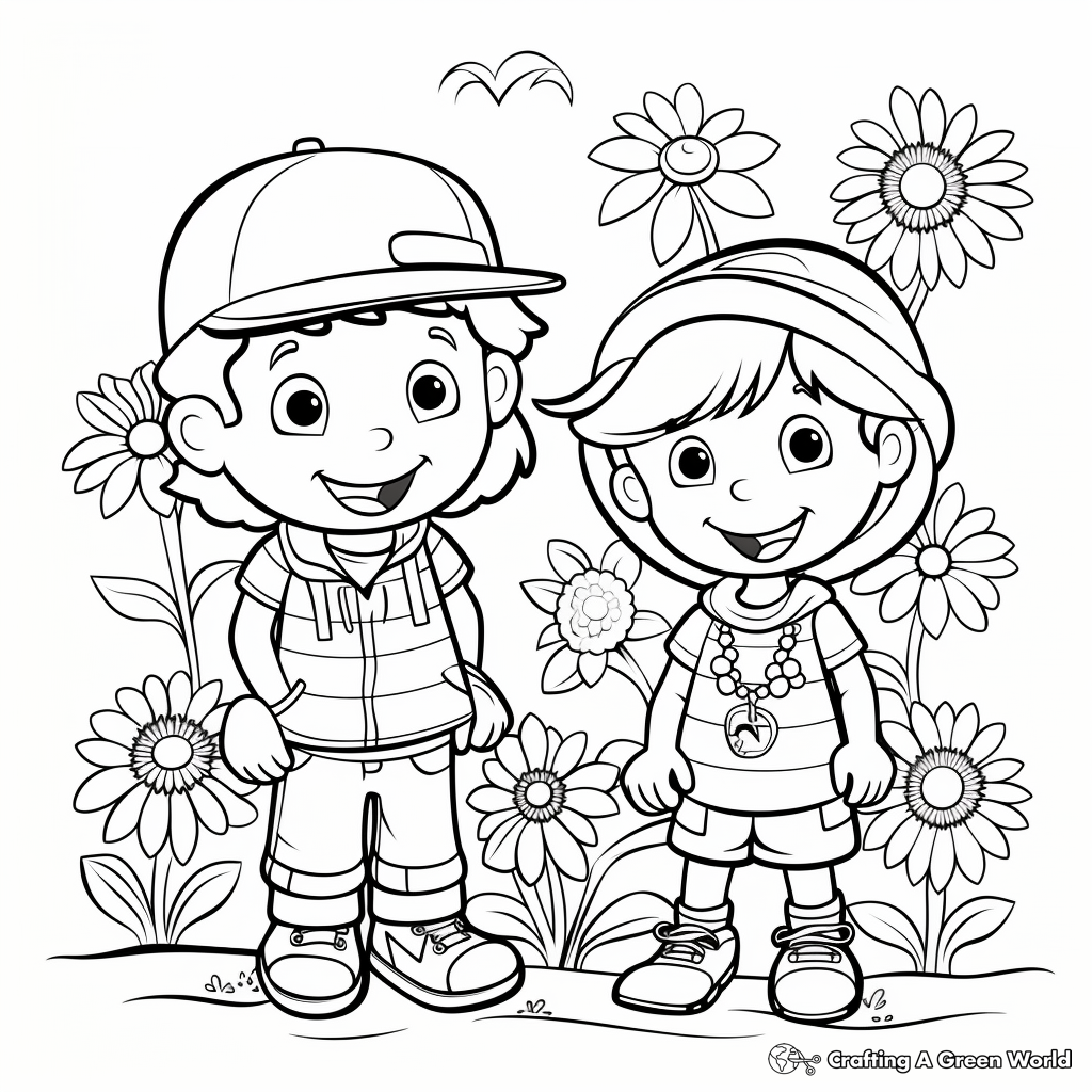 Easy Spring-themed ABC Coloring Pages for Preschool 3