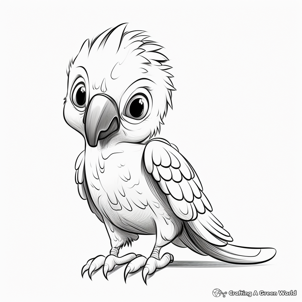 Easy-to-color Baby Macaw Coloring Pages 2