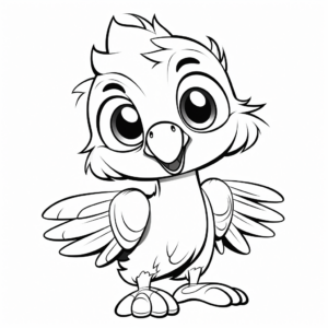 Easy-to-color Baby Macaw Coloring Pages 3