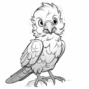 Easy-to-color Baby Macaw Coloring Pages 4