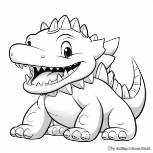 Easy-to-Color Baby Sarcosuchus Coloring Pages 1