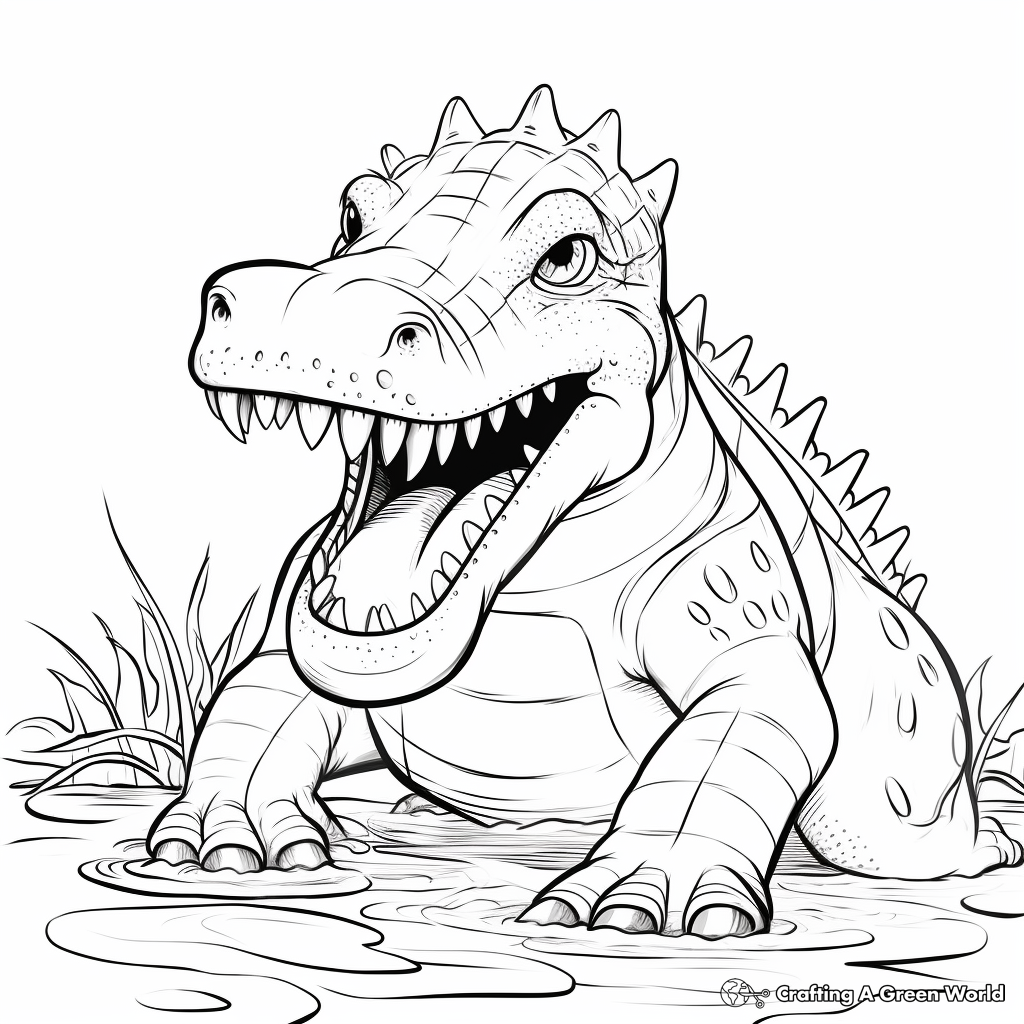 Easy-to-Color Baby Sarcosuchus Coloring Pages 4