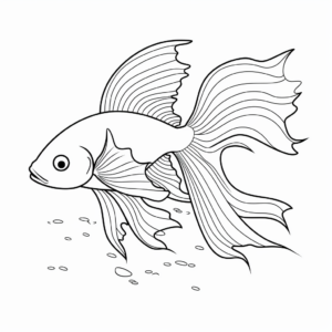 Easy-to-Color Betta Fish Scenes for Kids 1