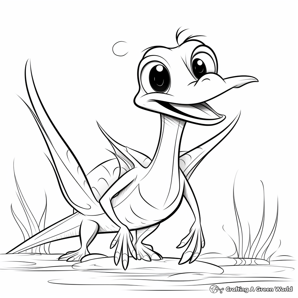 Easy-to-Color Dimorphodon Coloring Pages for Kids 3