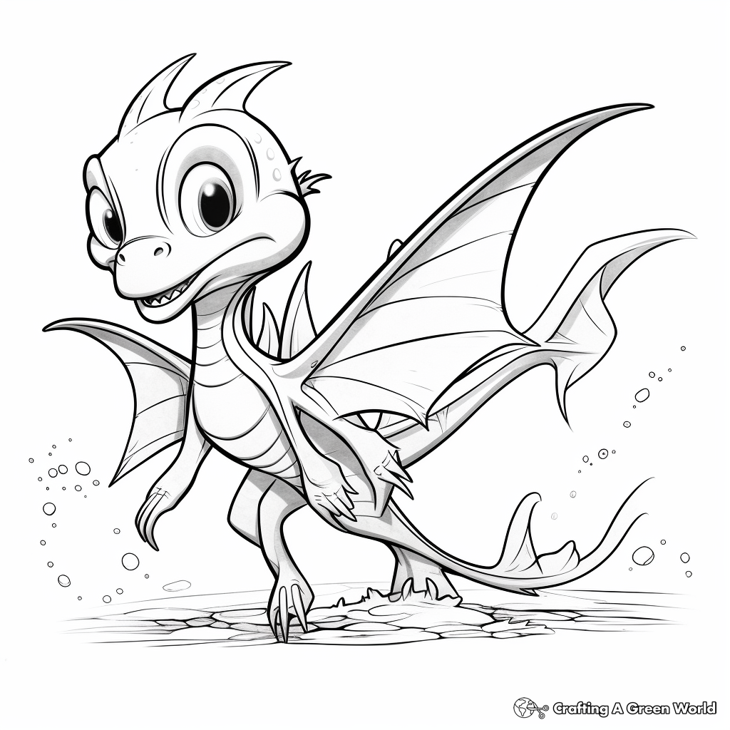 Easy-to-Color Dimorphodon Coloring Pages for Kids 4