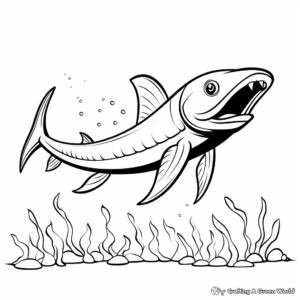 Easy-to-color Elasmosaurus Coloring Page for Beginners 1
