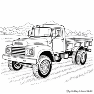 Easy-to-Color Farm Truck Coloring Pages 2