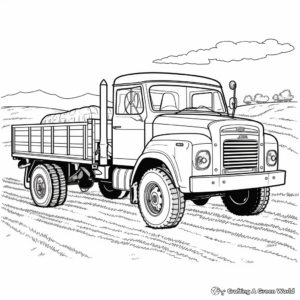 Easy-to-Color Farm Truck Coloring Pages 3