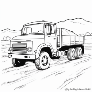 Easy-to-Color Farm Truck Coloring Pages 4