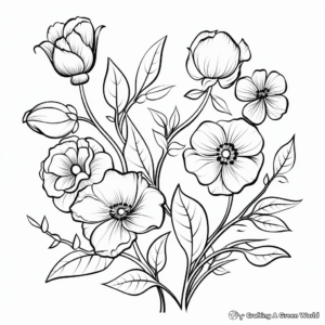 Easy-to-Color Floral Coloring Pages for Adults 1