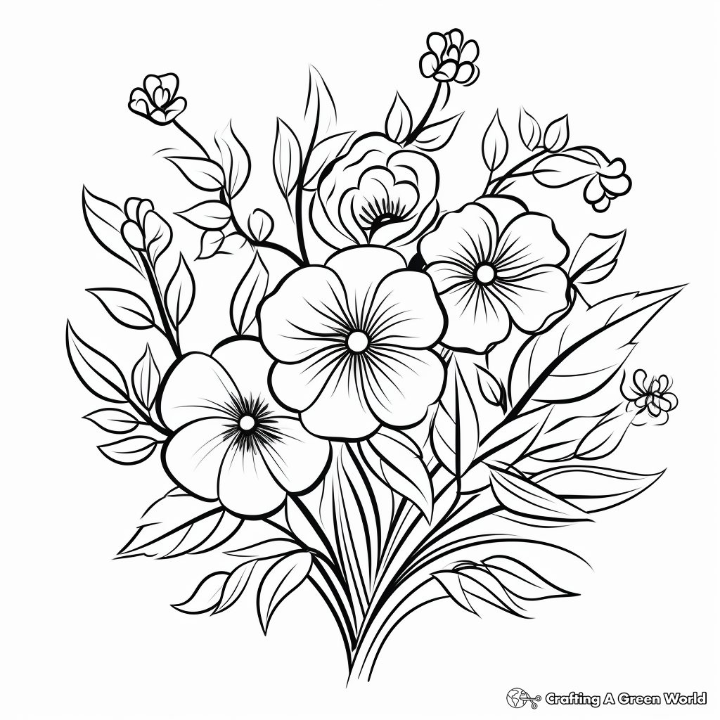 Easy-to-Color Floral Coloring Pages for Adults 4