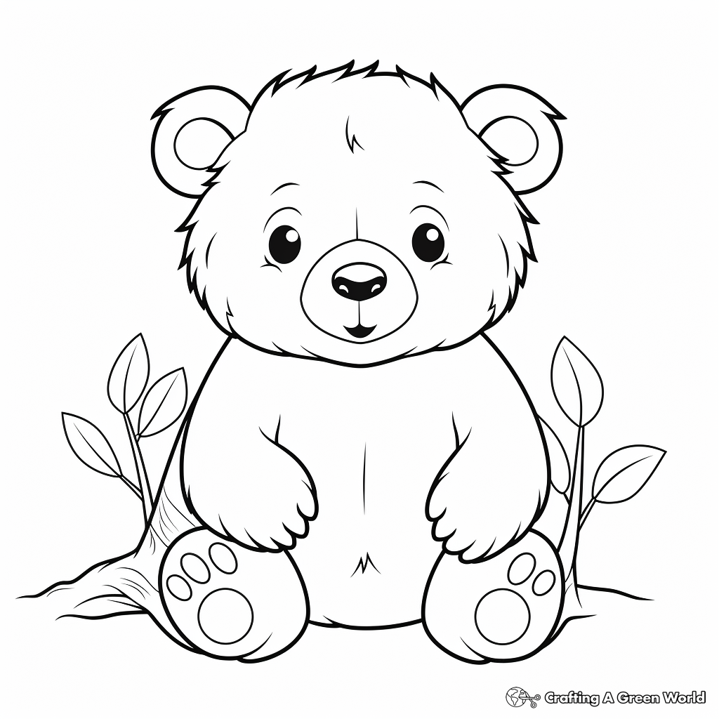 Easy-to-Color Friendly Wombat Coloring Pages 1