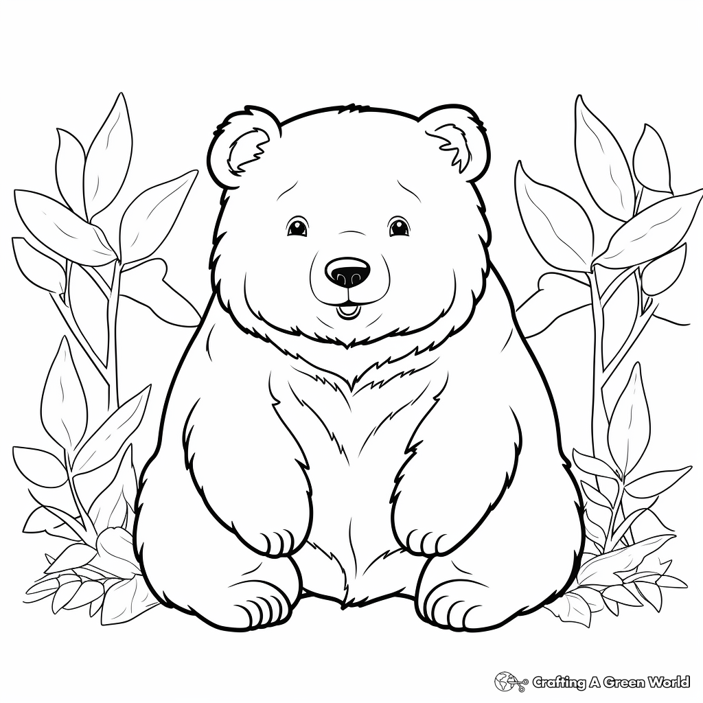 Easy-to-Color Friendly Wombat Coloring Pages 2