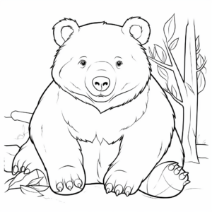 Easy-to-Color Friendly Wombat Coloring Pages 3