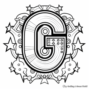 Easy-to-Color Groovy Letter G Coloring Pages for Preschoolers 4