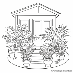 Easy-To-Color House Plants Adult Coloring Pages 3