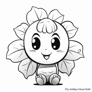 Easy to Color Hydrangea Coloring Pages for Kids 1