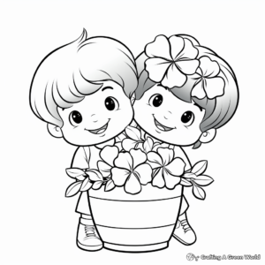 Easy to Color Hydrangea Coloring Pages for Kids 4