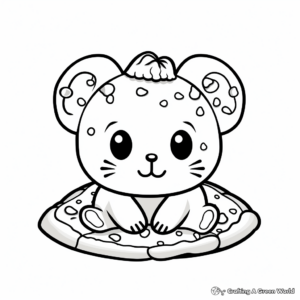 Easy to Color Mini-Pizza Coloring Pages 1
