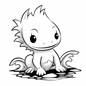 Easy-to-Color Simple Axolotl Coloring Pages 4