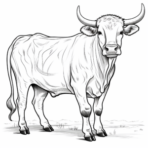Easy-to-Color Simple Longhorn Coloring Sheets 2