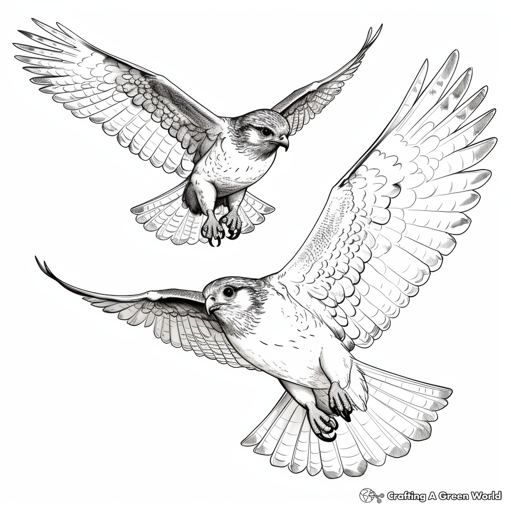Easy-to-Color Sparrowhawk Coloring Pages 3