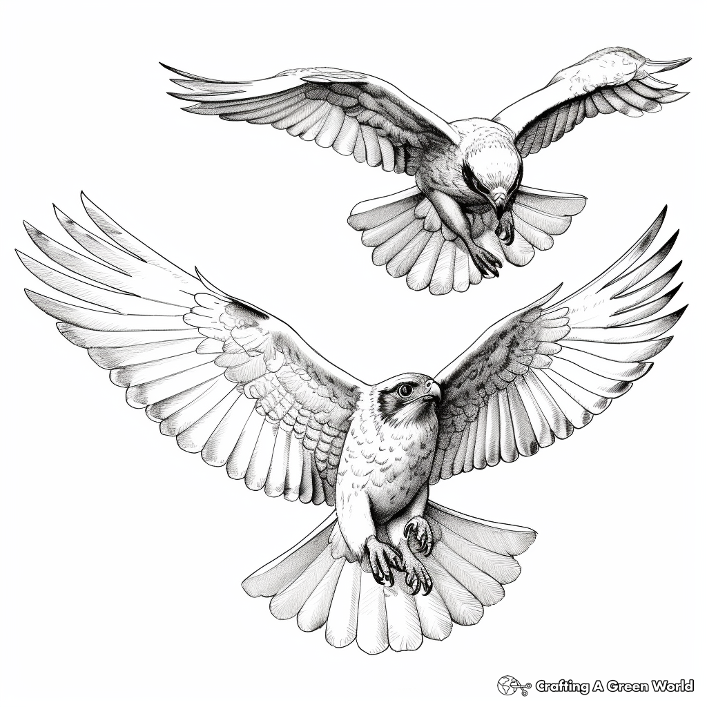 Easy-to-Color Sparrowhawk Coloring Pages 4