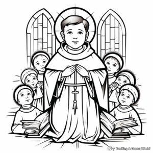 Easy-to-Color St. Thomas Aquinas Coloring Pages 2
