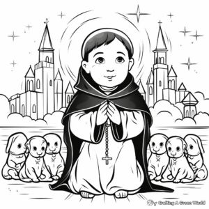 Easy-to-Color St. Thomas Aquinas Coloring Pages 3