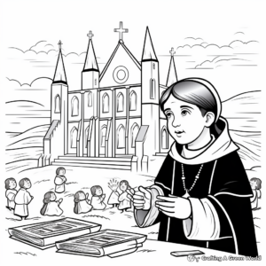 Easy-to-Color St. Thomas Aquinas Coloring Pages 4