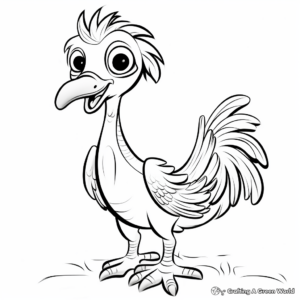 Easy to Color Troodon Outline Coloring Pages 2