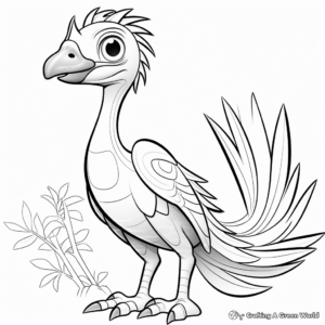 Easy to Color Troodon Outline Coloring Pages 3