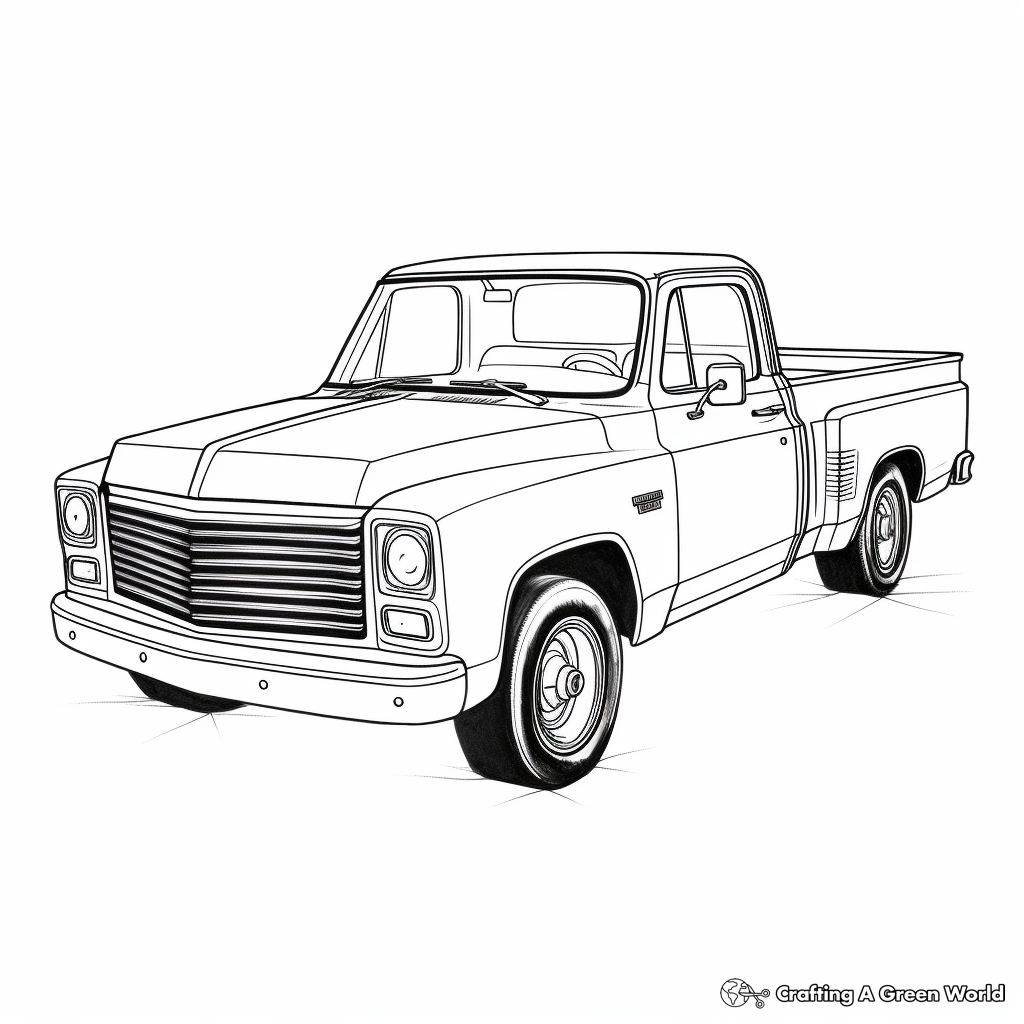 Easy-To-Draw GMC Pickup Truck Coloring Pages 1