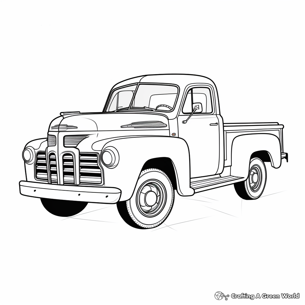 Easy-To-Draw GMC Pickup Truck Coloring Pages 2