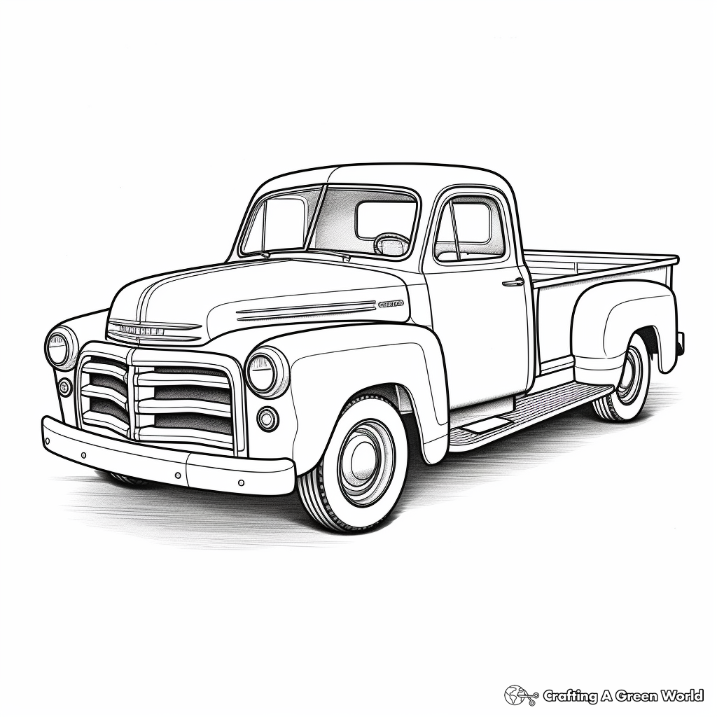 Easy-To-Draw GMC Pickup Truck Coloring Pages 3